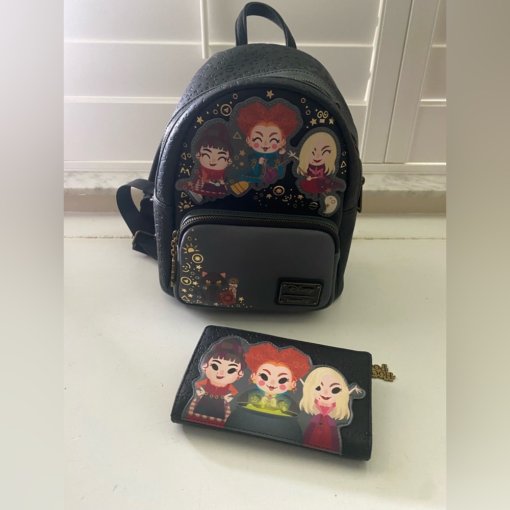 Loungefly Hocus Pocus Backpack and wallet